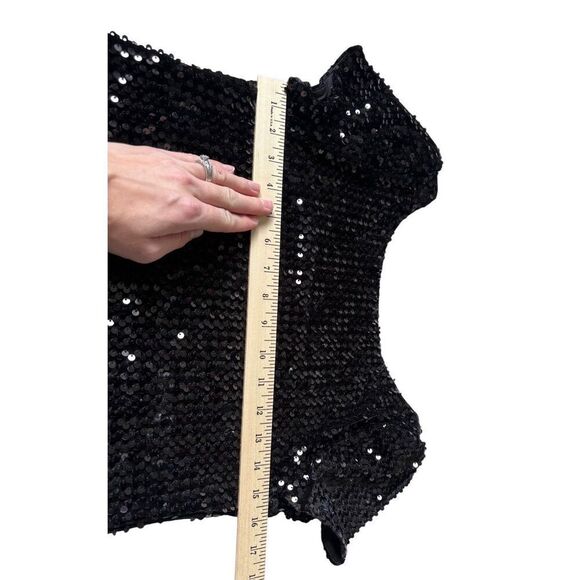 NEW White House Black Market Sequin Mini Dress size XS Black - Picture 5 of 7